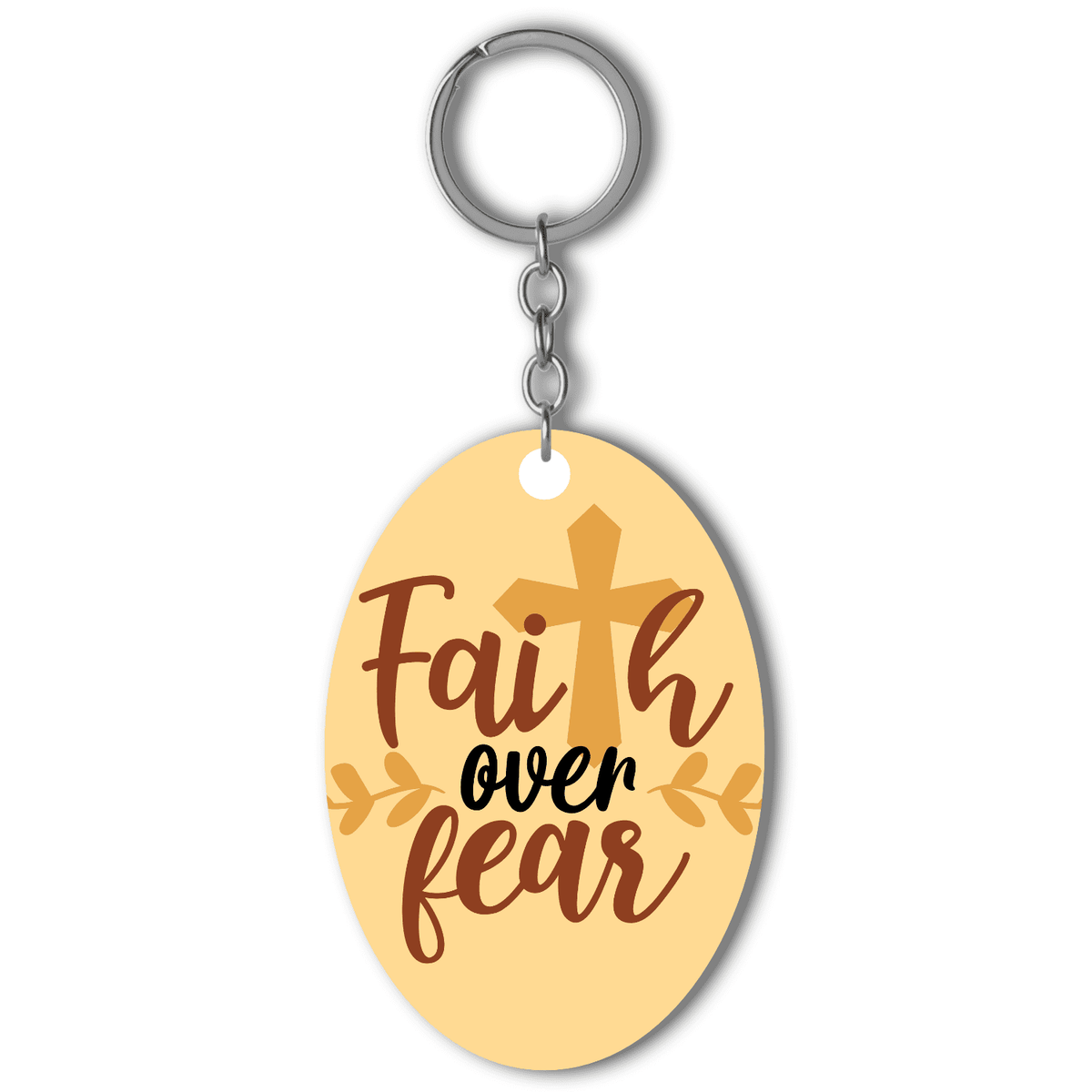 Faith over fear Acrylic keychain- Oval