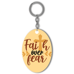 Faith over fear Acrylic keychain- Oval