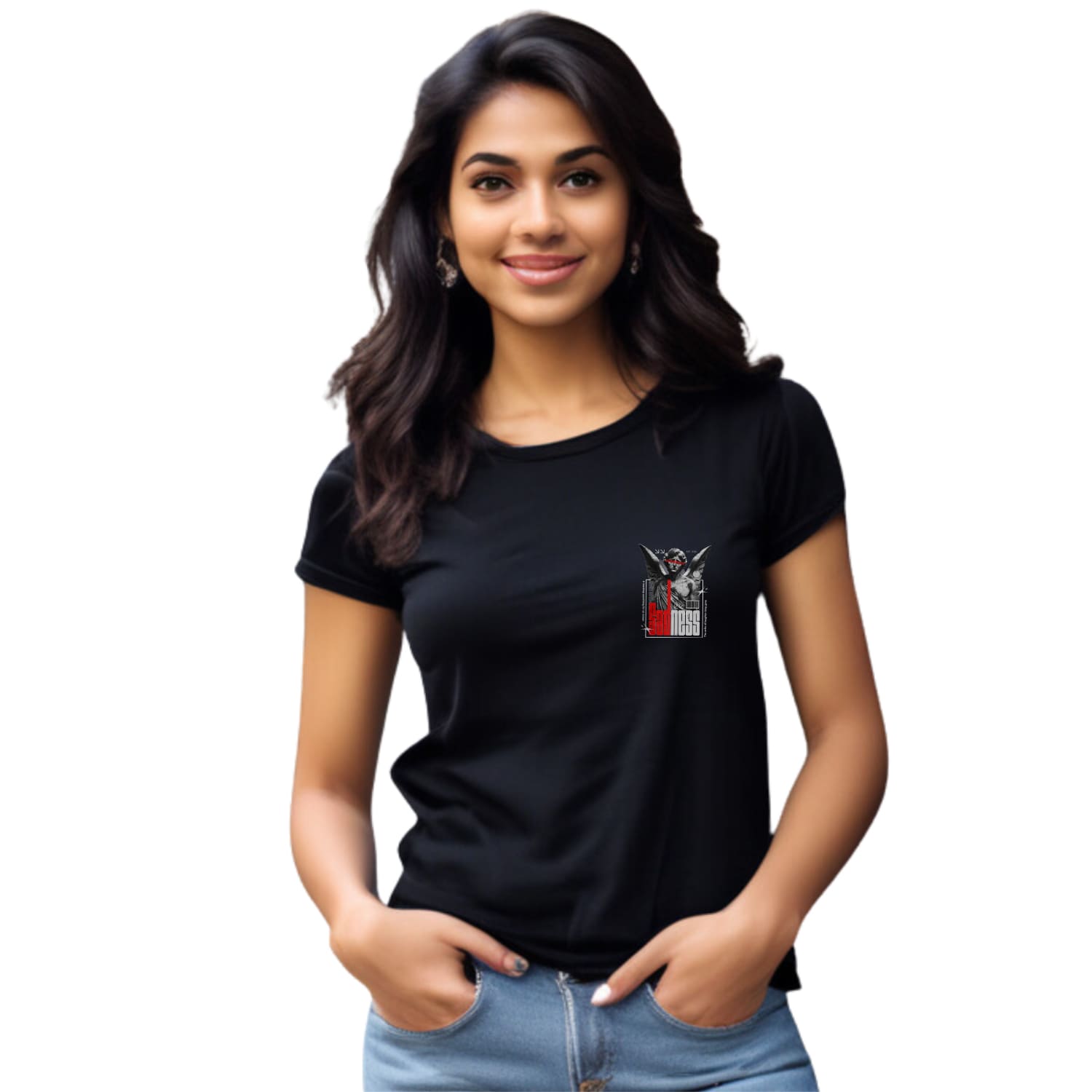 Sadness Womens cotton printed T-shirt