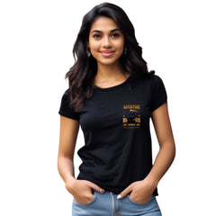 Adventure awaits womens cotton printed T-shirt
