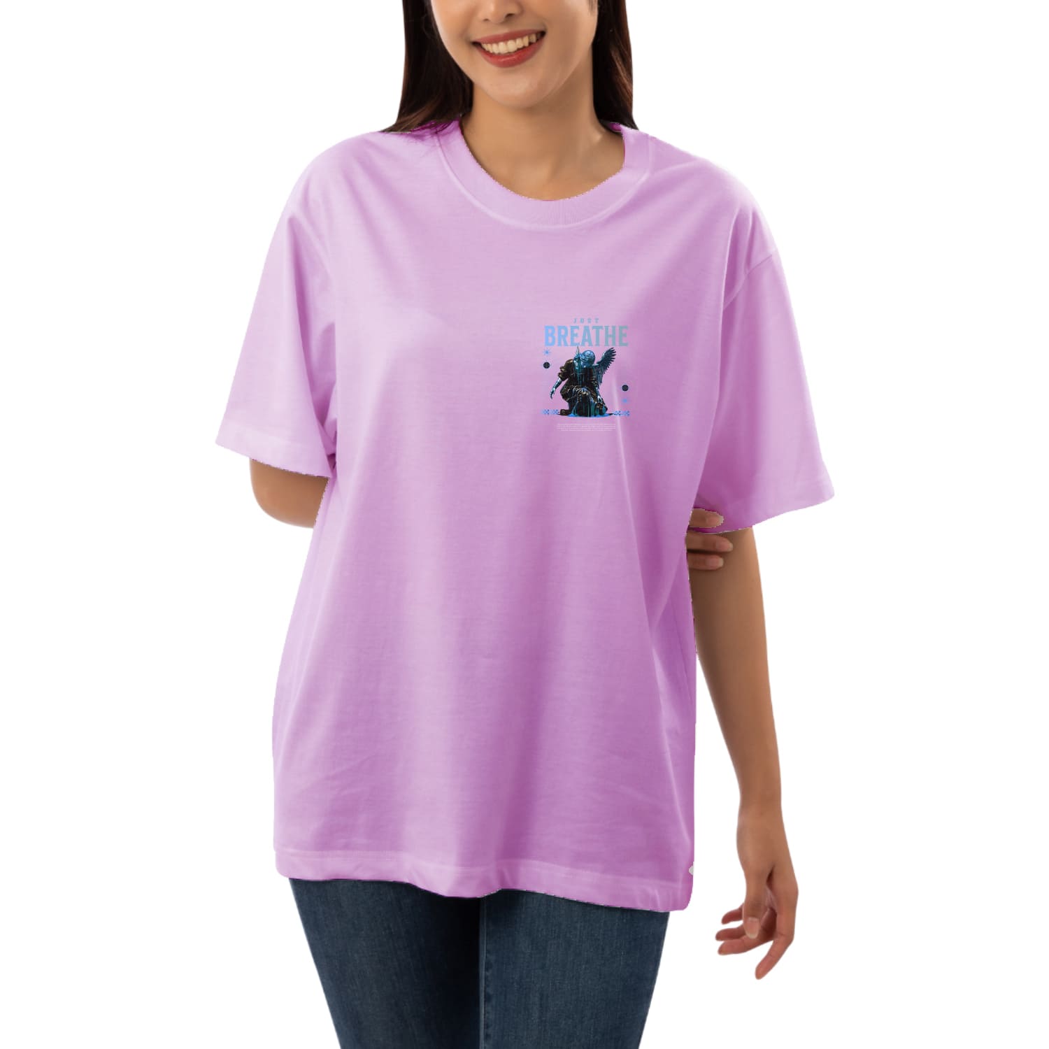 Just breath Womens Oversized T-shirt