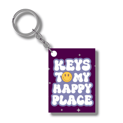Keys to my happy place Acrylic keychain-Rectangle