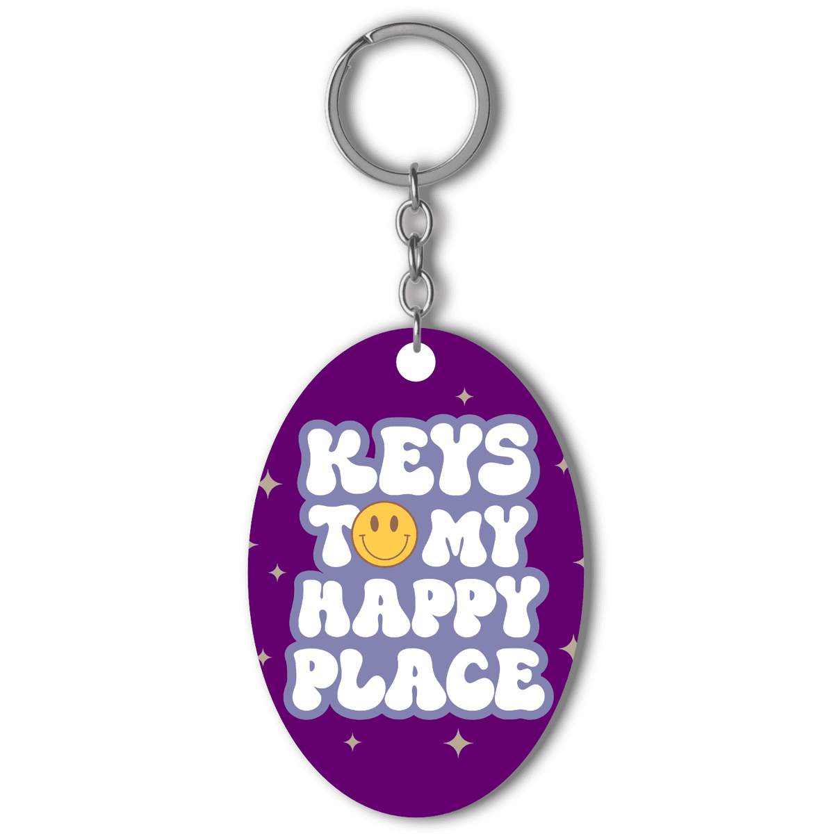 Keys to my happy place Acrylic keychain- Oval