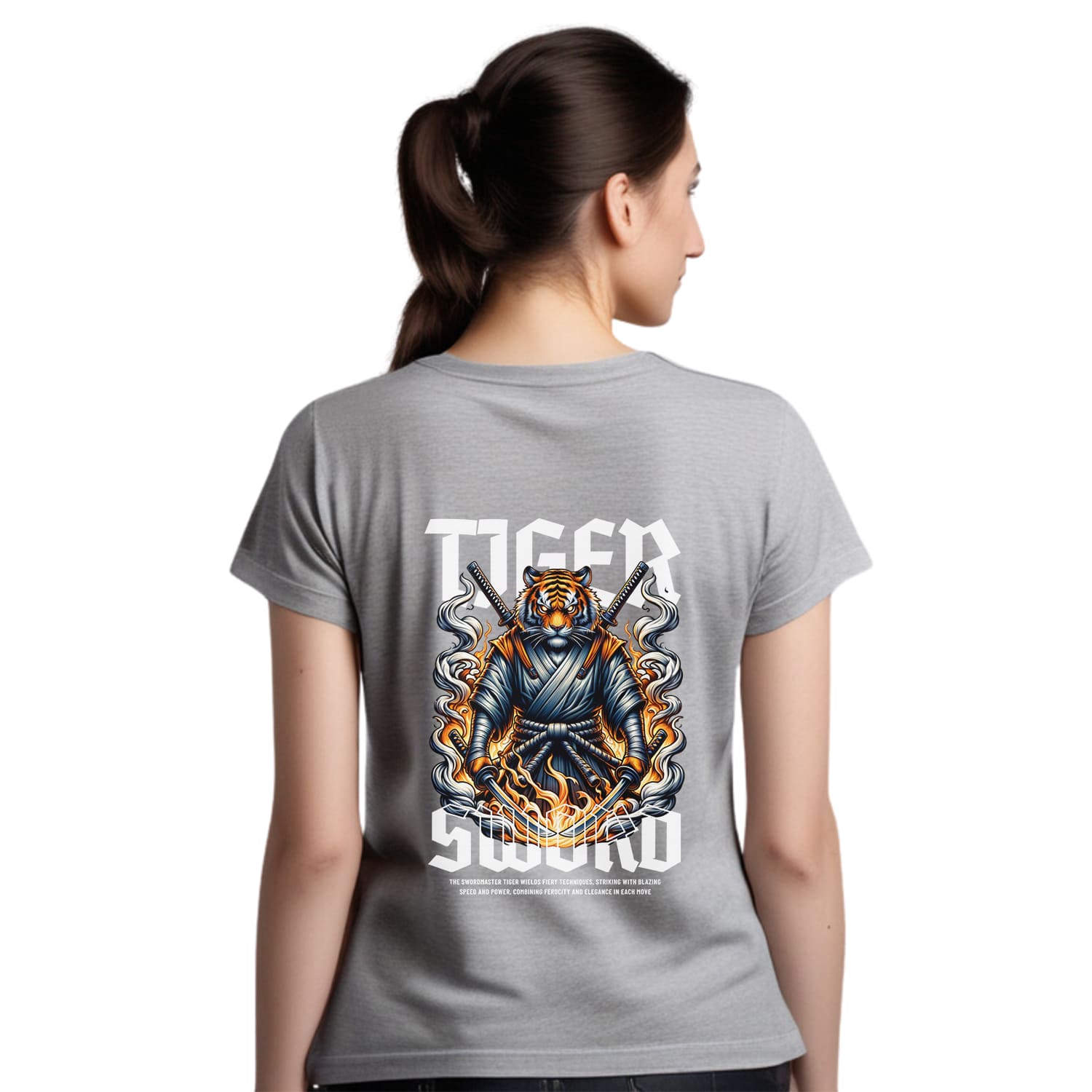 Tiger Womens cotton printed T-shirt