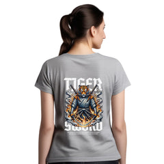 Tiger Womens cotton printed T-shirt