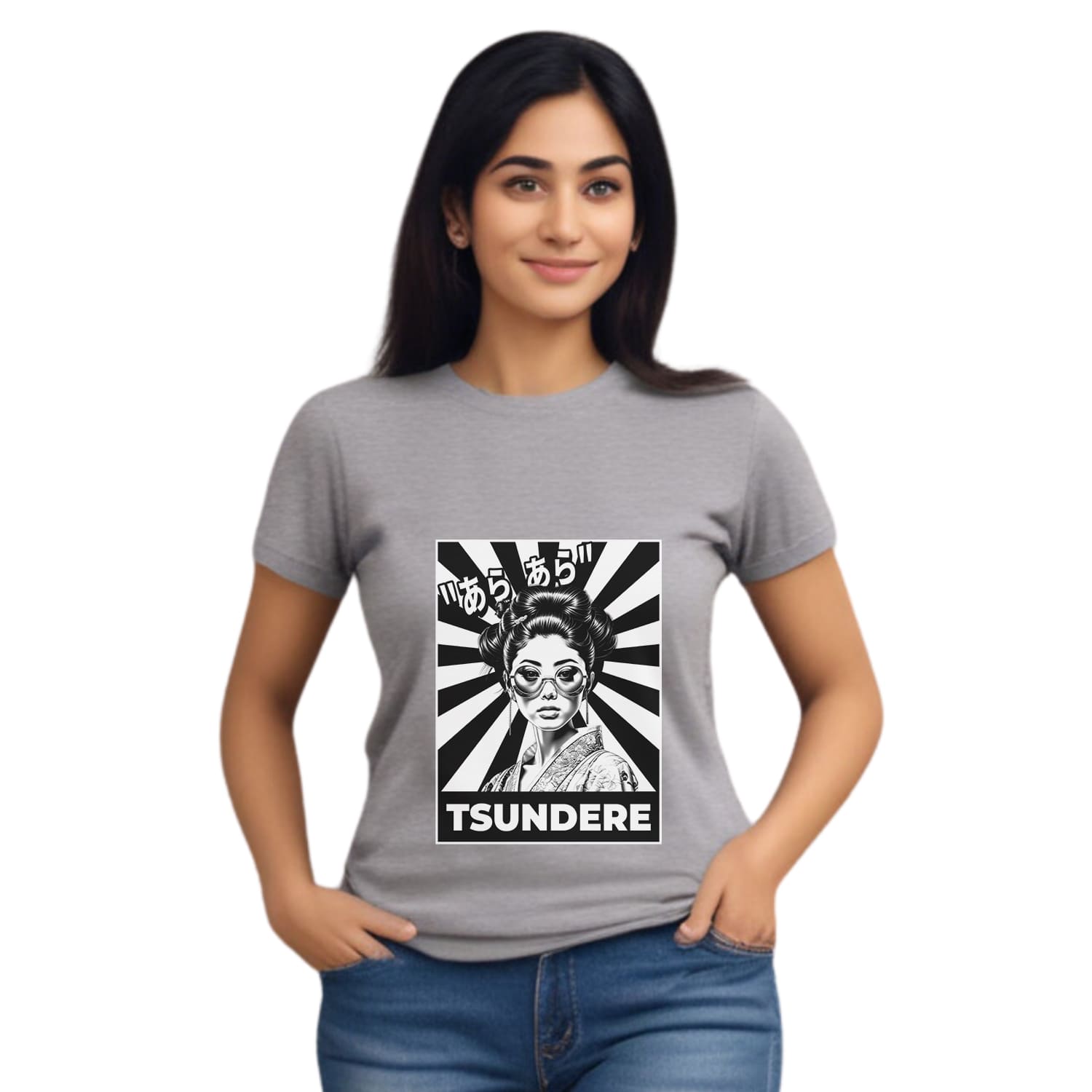 Tsundere Womens cotton printed T-shirt