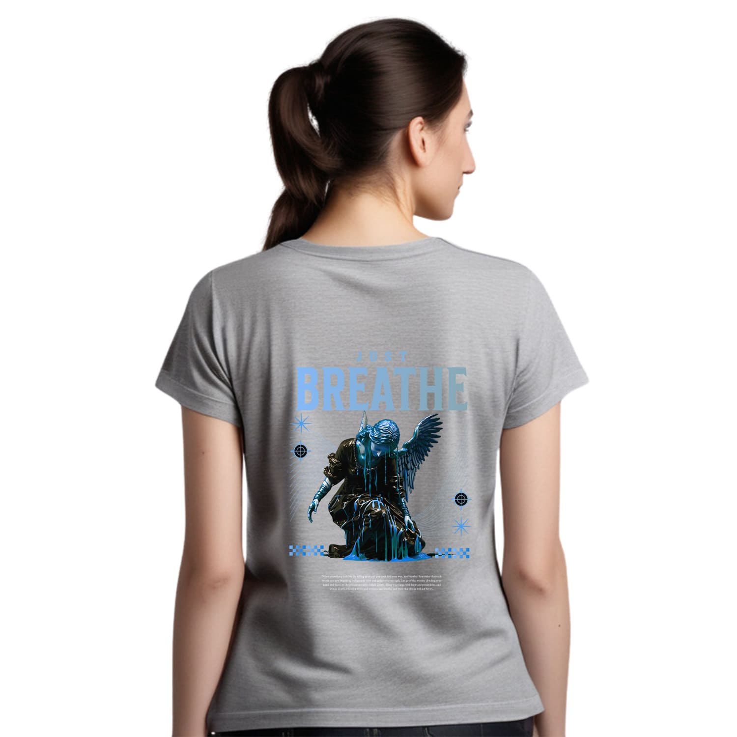 Just breath Womens cotton printed T-shirt