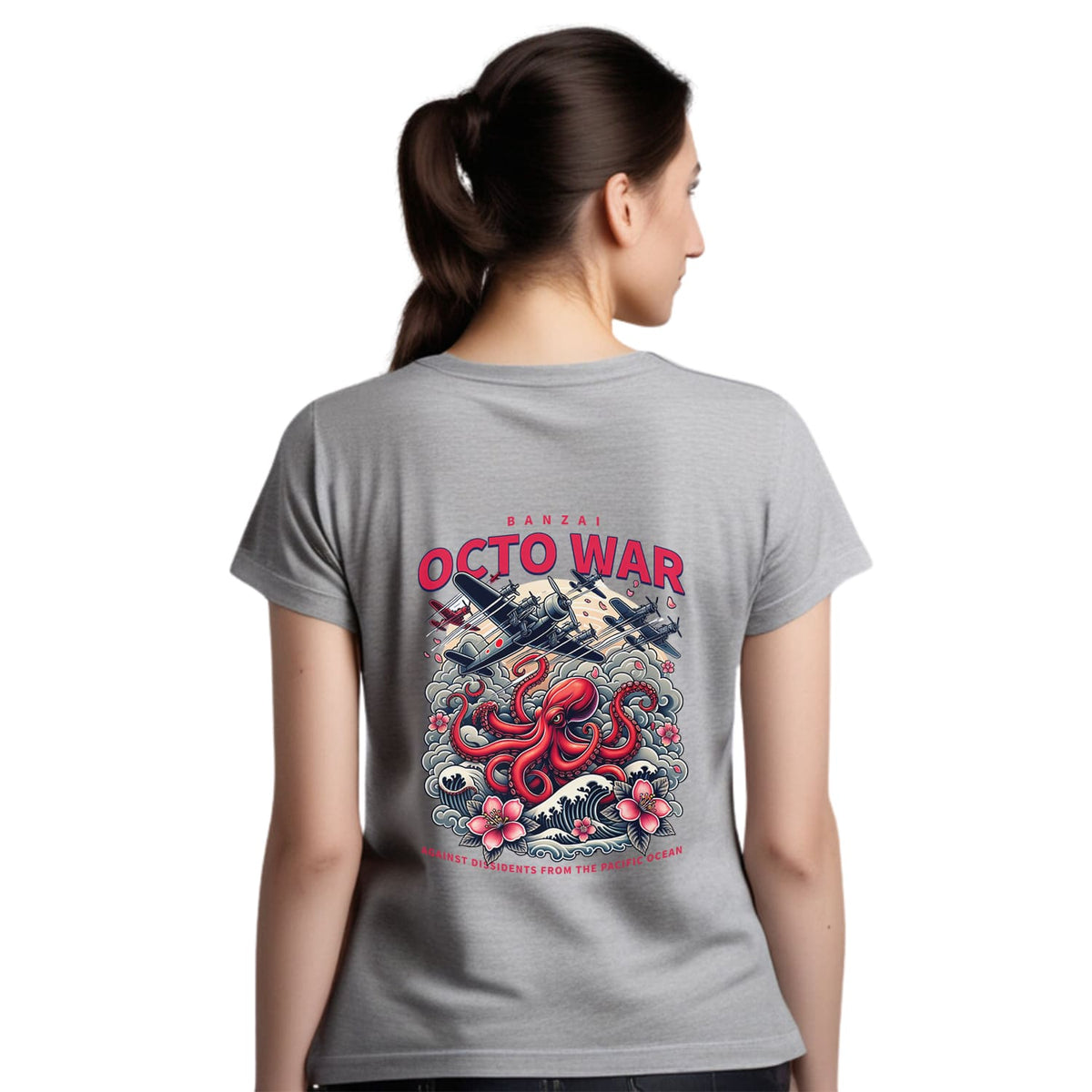 Octo war Womens cotton printed T-shirt