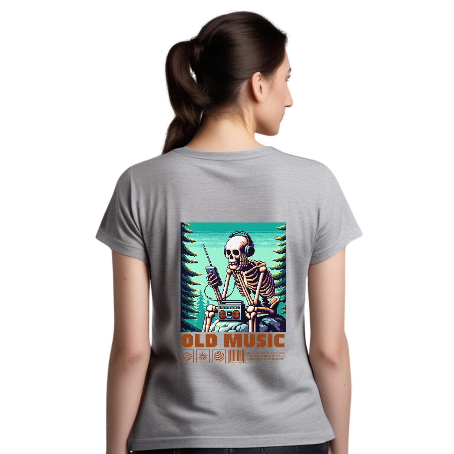 Old music Womens cotton printed T-shirt