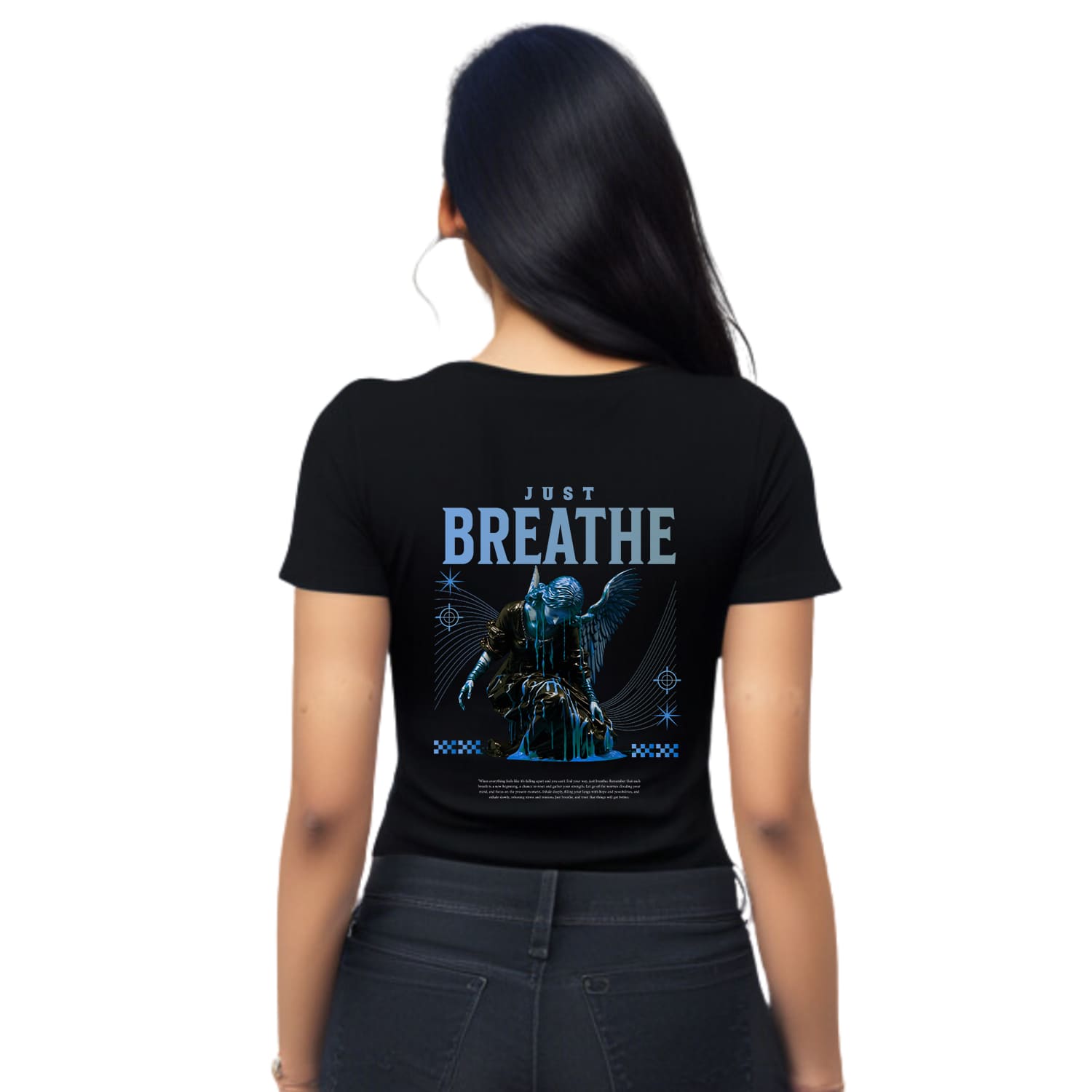 Just breath Womens cotton printed T-shirt