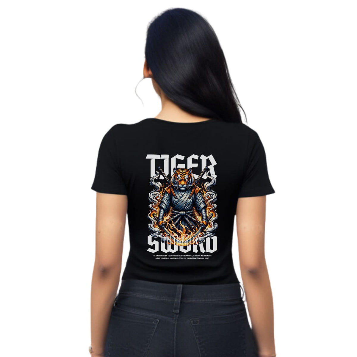 Tiger Womens cotton printed T-shirt