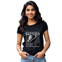Saturn Womens cotton printed T-shirt