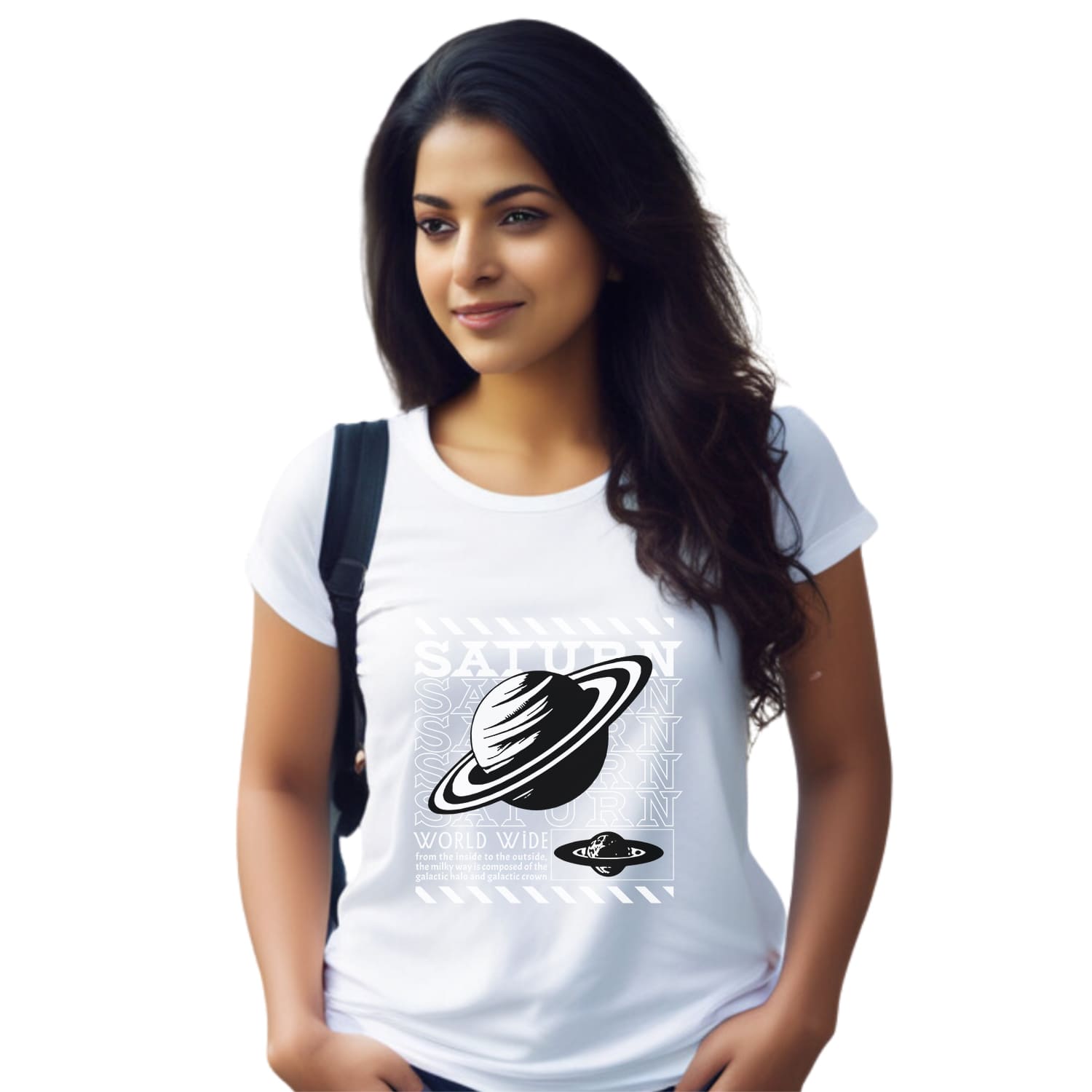 Saturn Womens cotton printed T-shirt