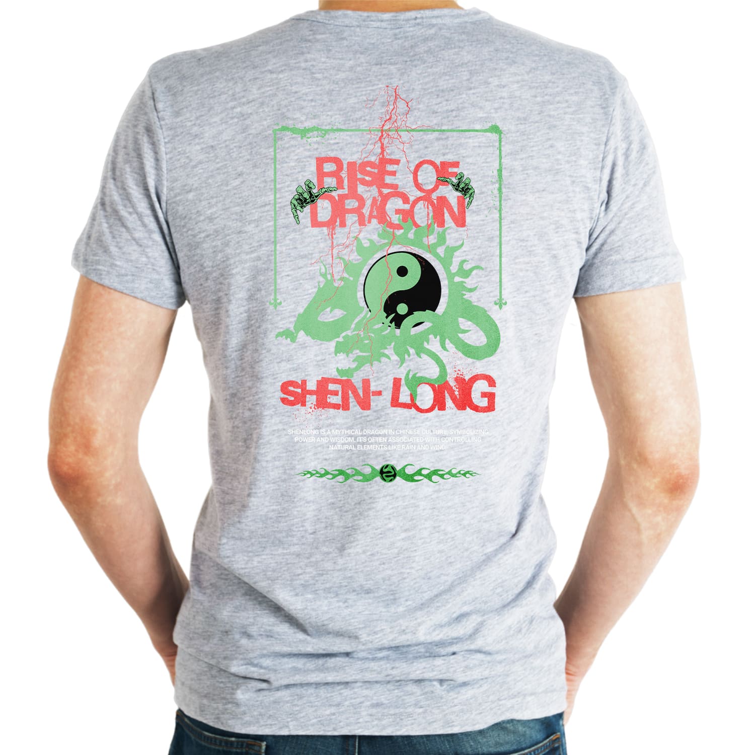 Rise of dragon Mens cotton printed T-shirt