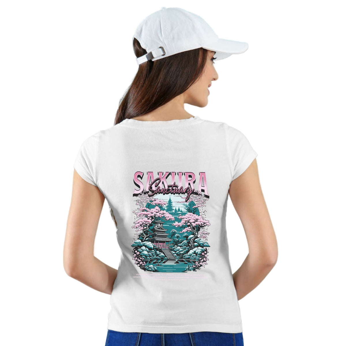 Sakura Womens cotton printed T-shirt
