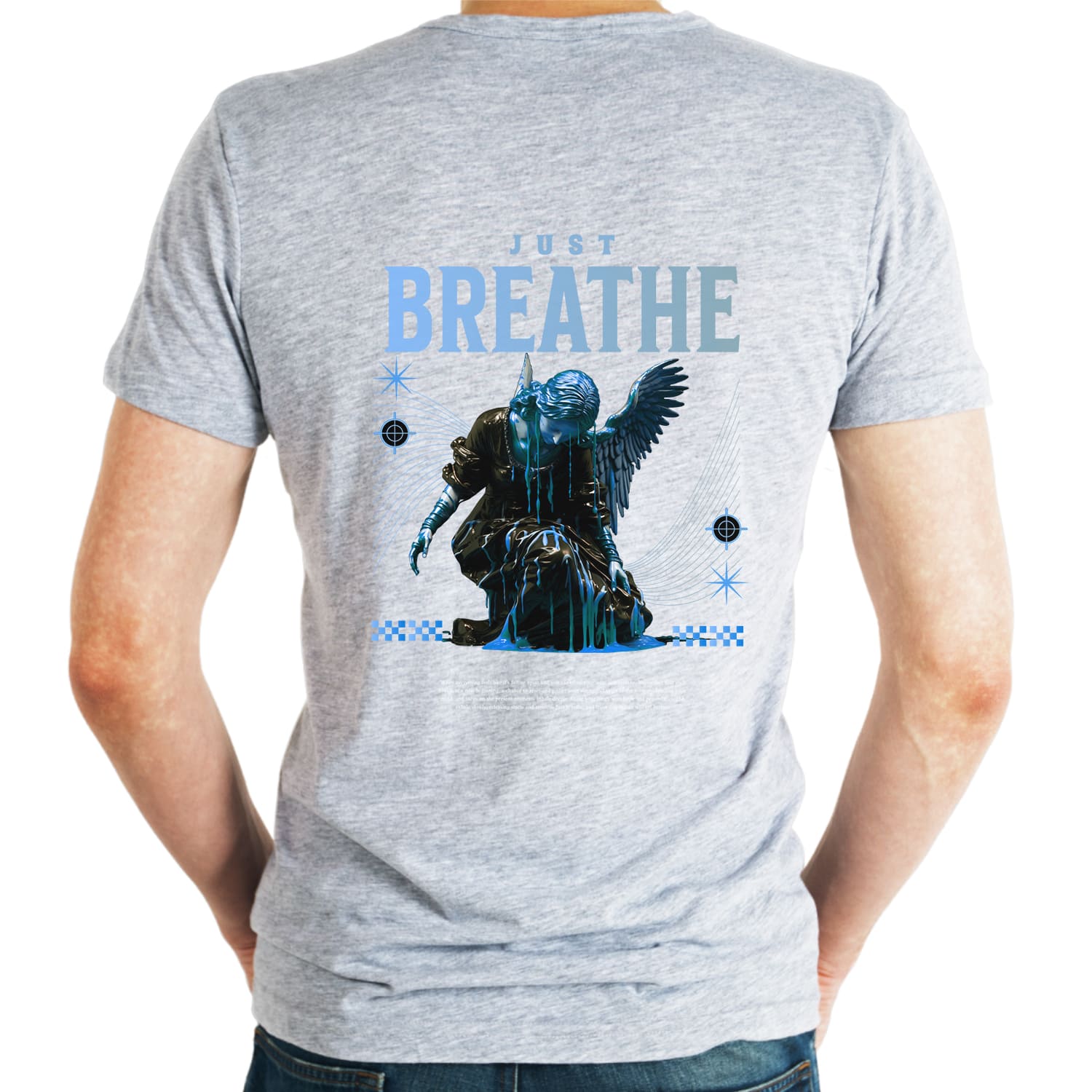 Just breath Mens cotton printed T-shirt