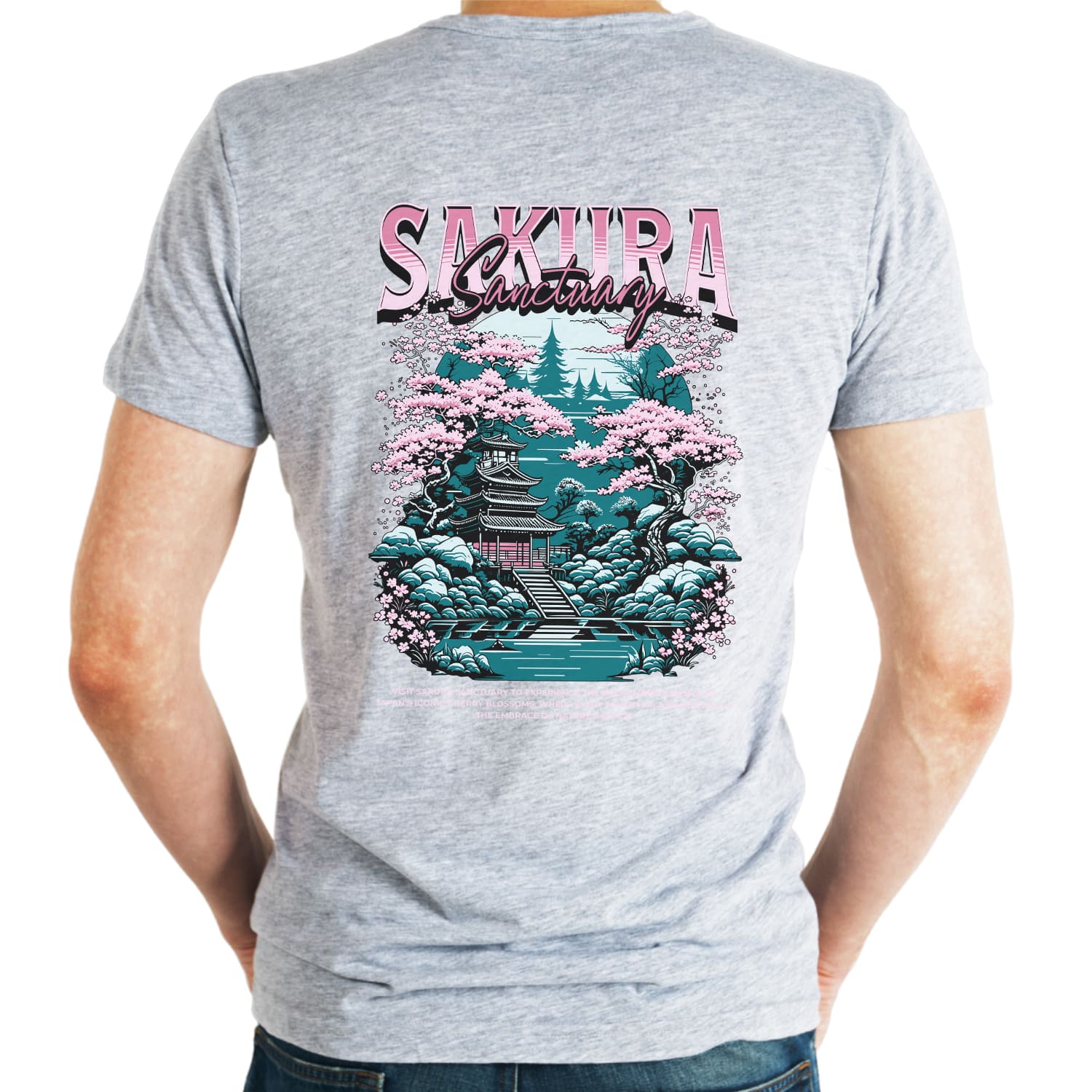 Sakura  Mens cotton printed T-shirt