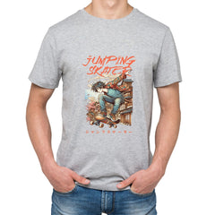 Jumping skater Mens cotton printed T-shirt