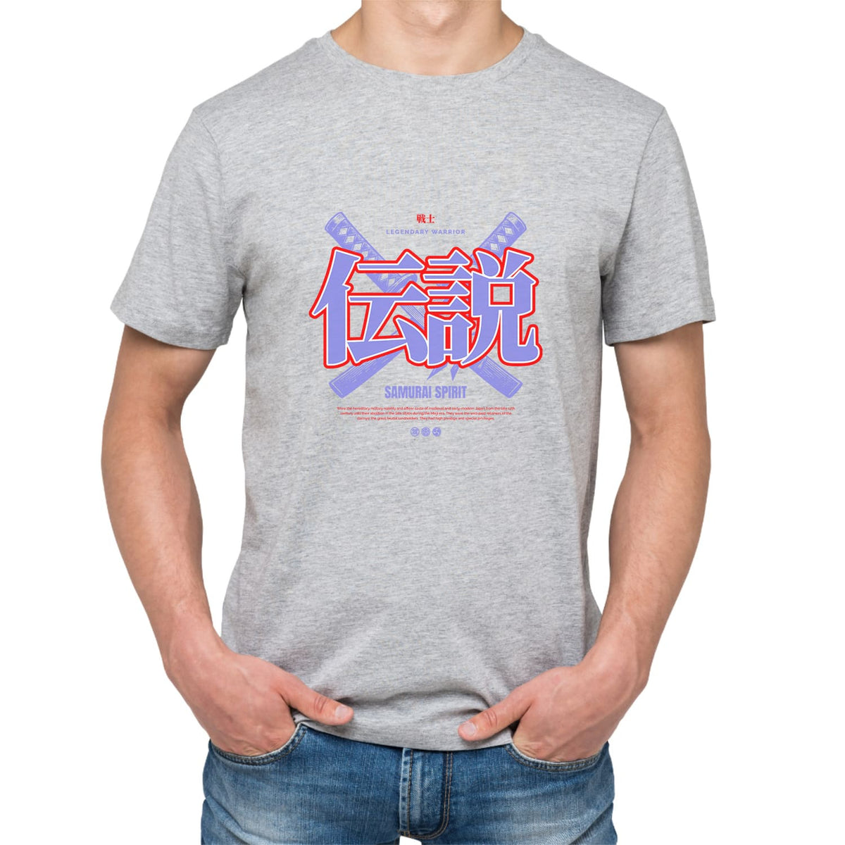 Samurai spirit Mens cotton printed T-shirt