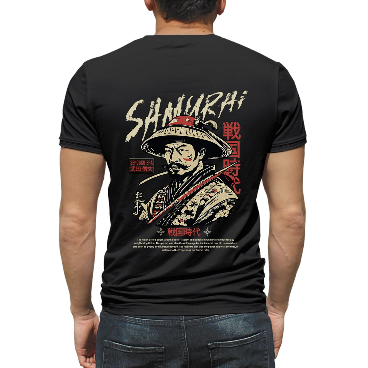Samurai Mens cotton printed T-shirt