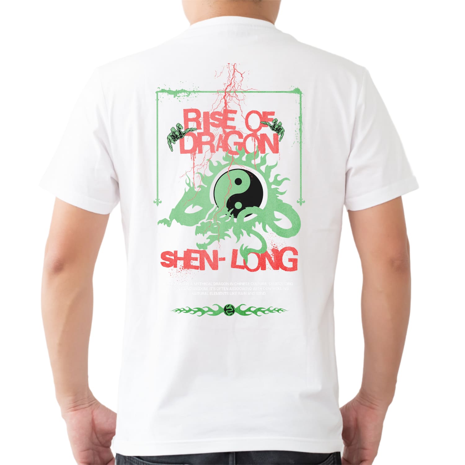 Rise of dragon Mens cotton printed T-shirt