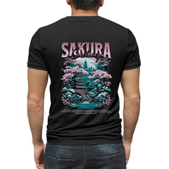 Sakura  Mens cotton printed T-shirt