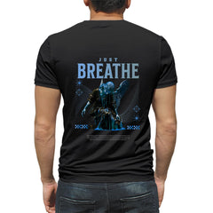 Just breath Mens cotton printed T-shirt