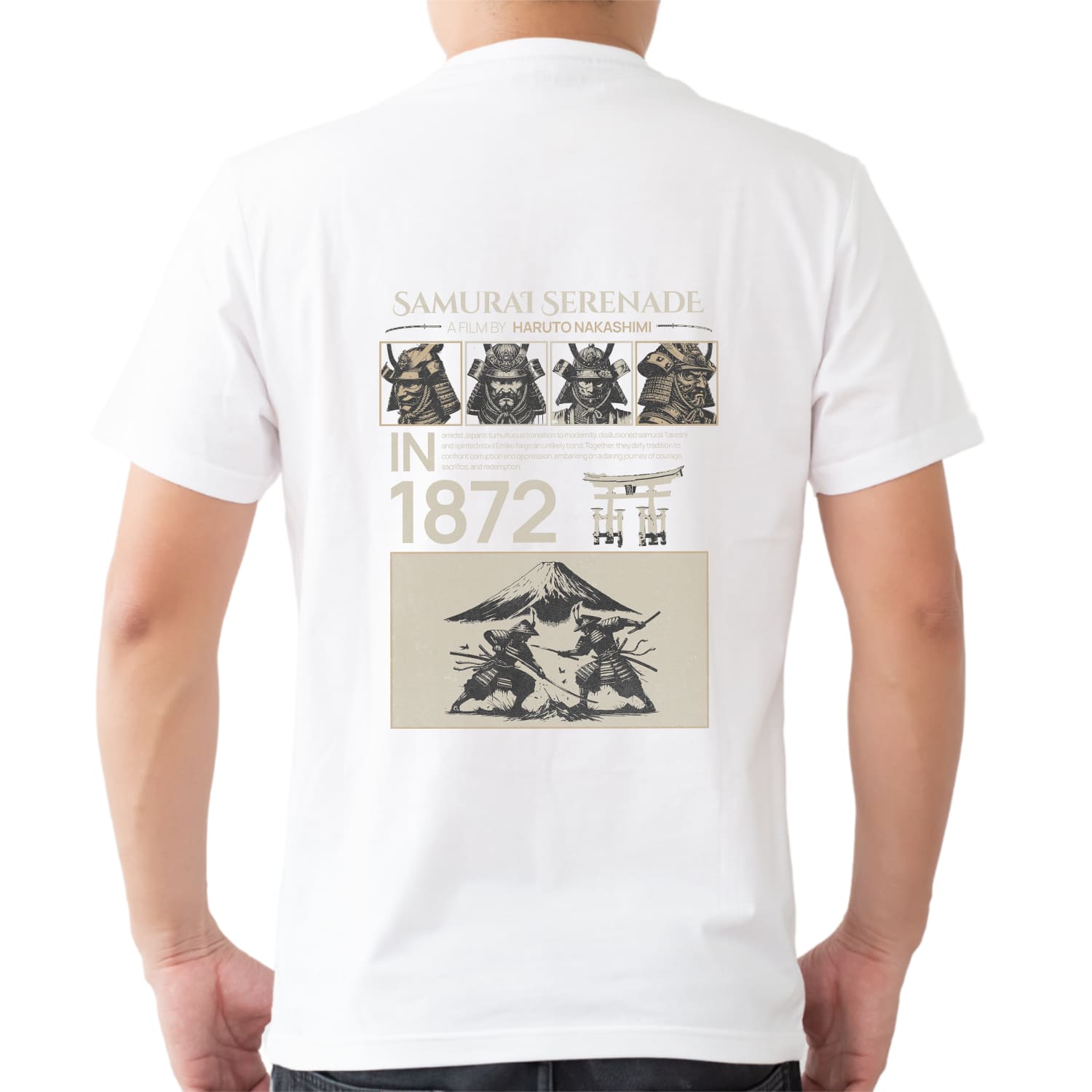 Samurai serenade Mens cotton printed T-shirt