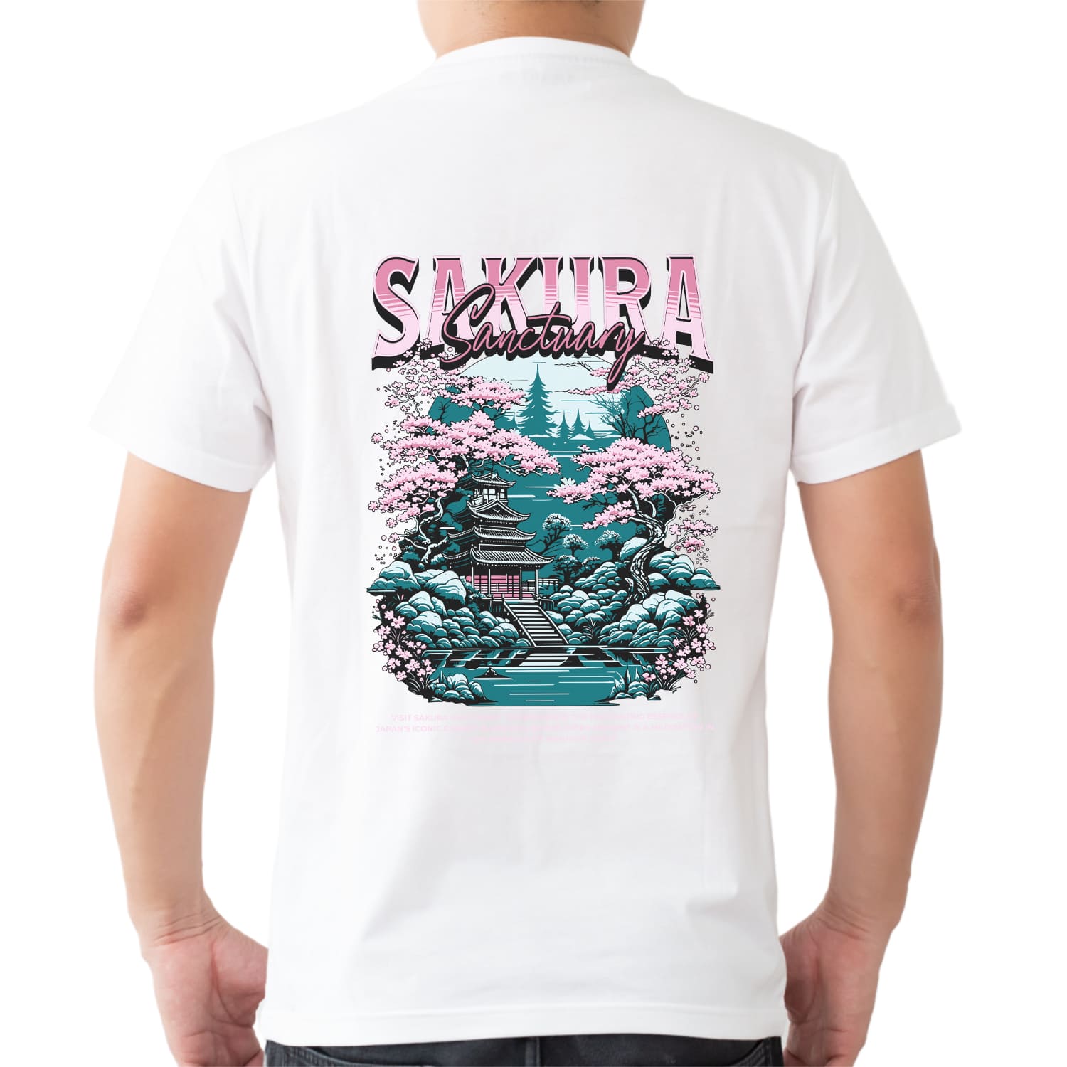 Sakura  Mens cotton printed T-shirt