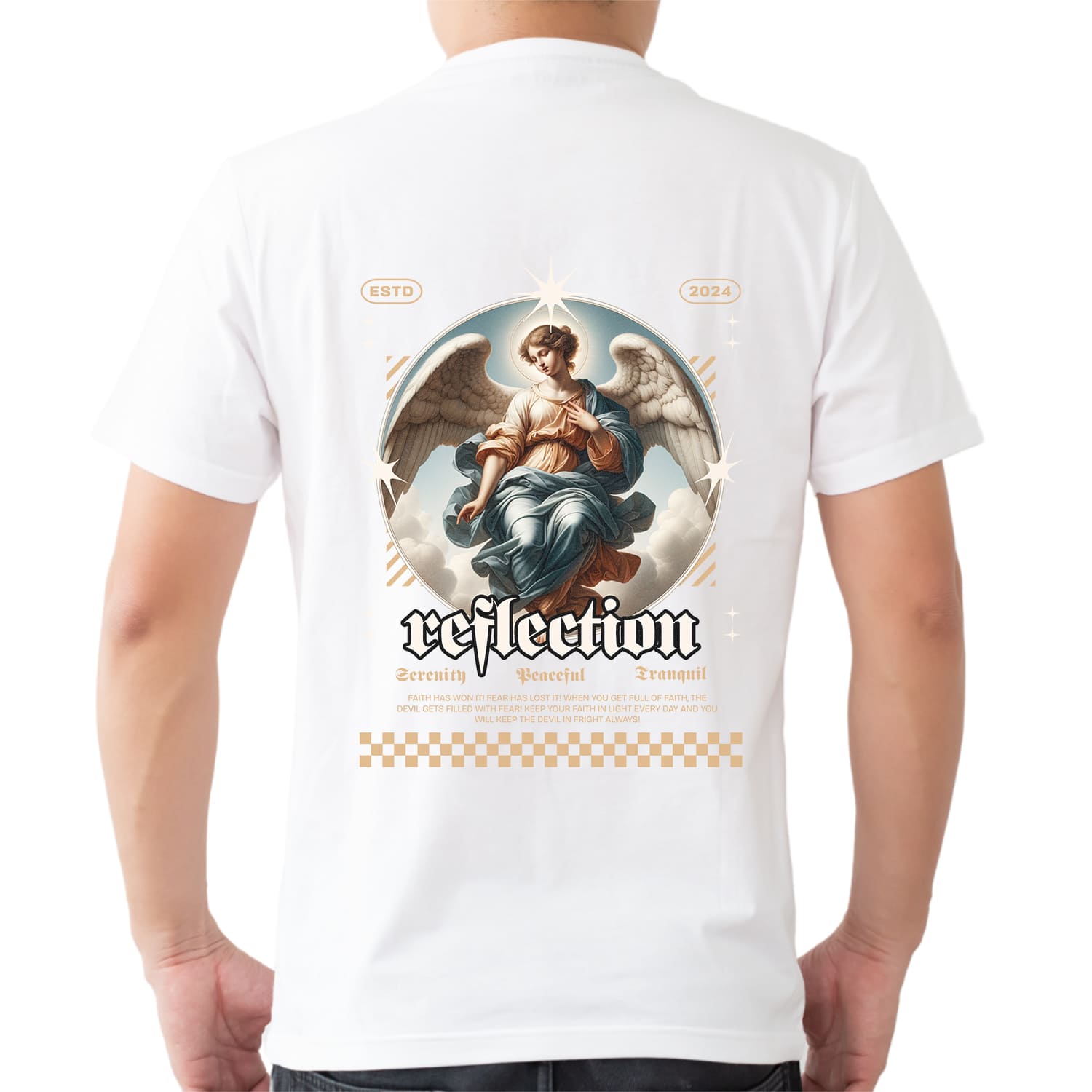 Reflection Mens cotton printed T-shirt