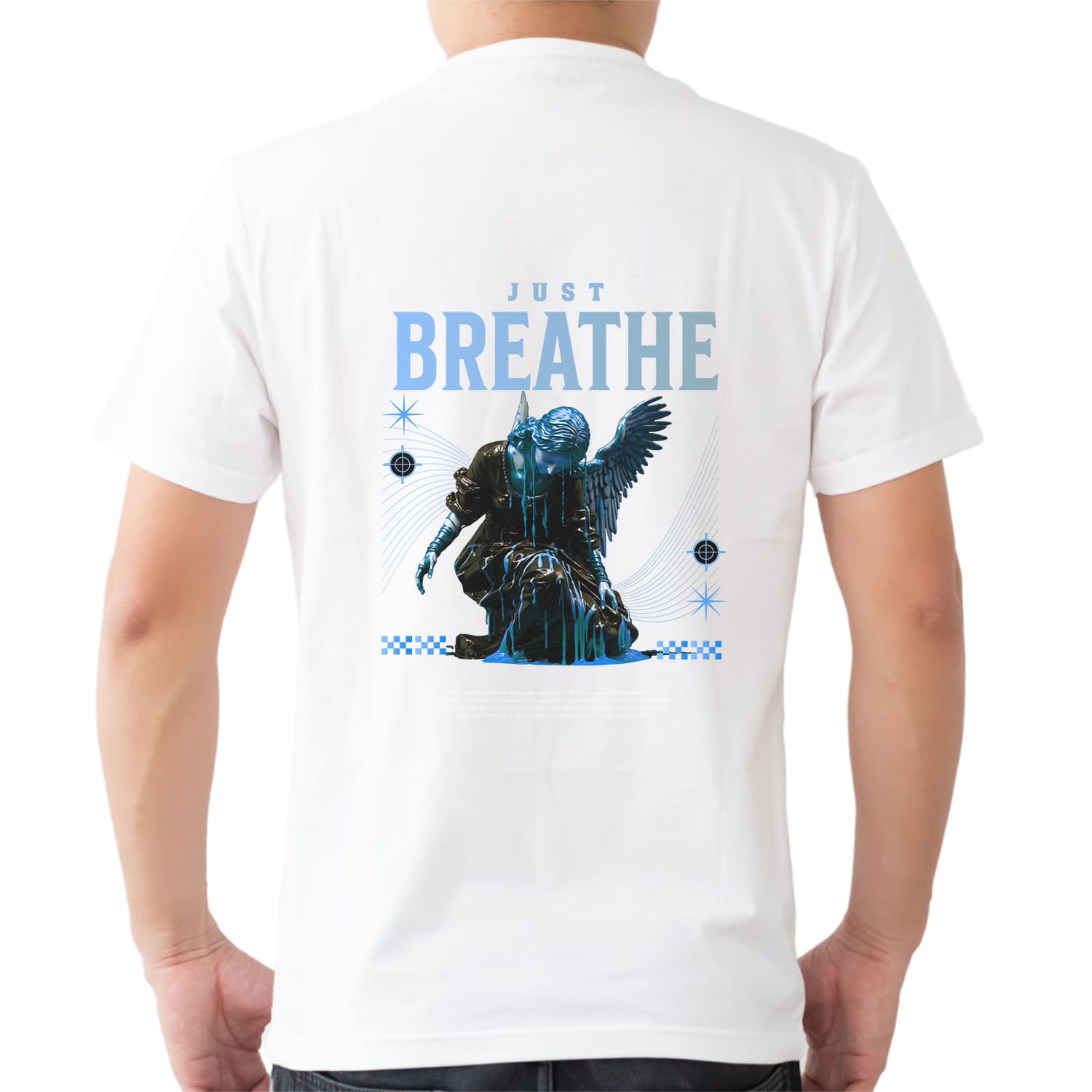 Just breath Mens cotton printed T-shirt
