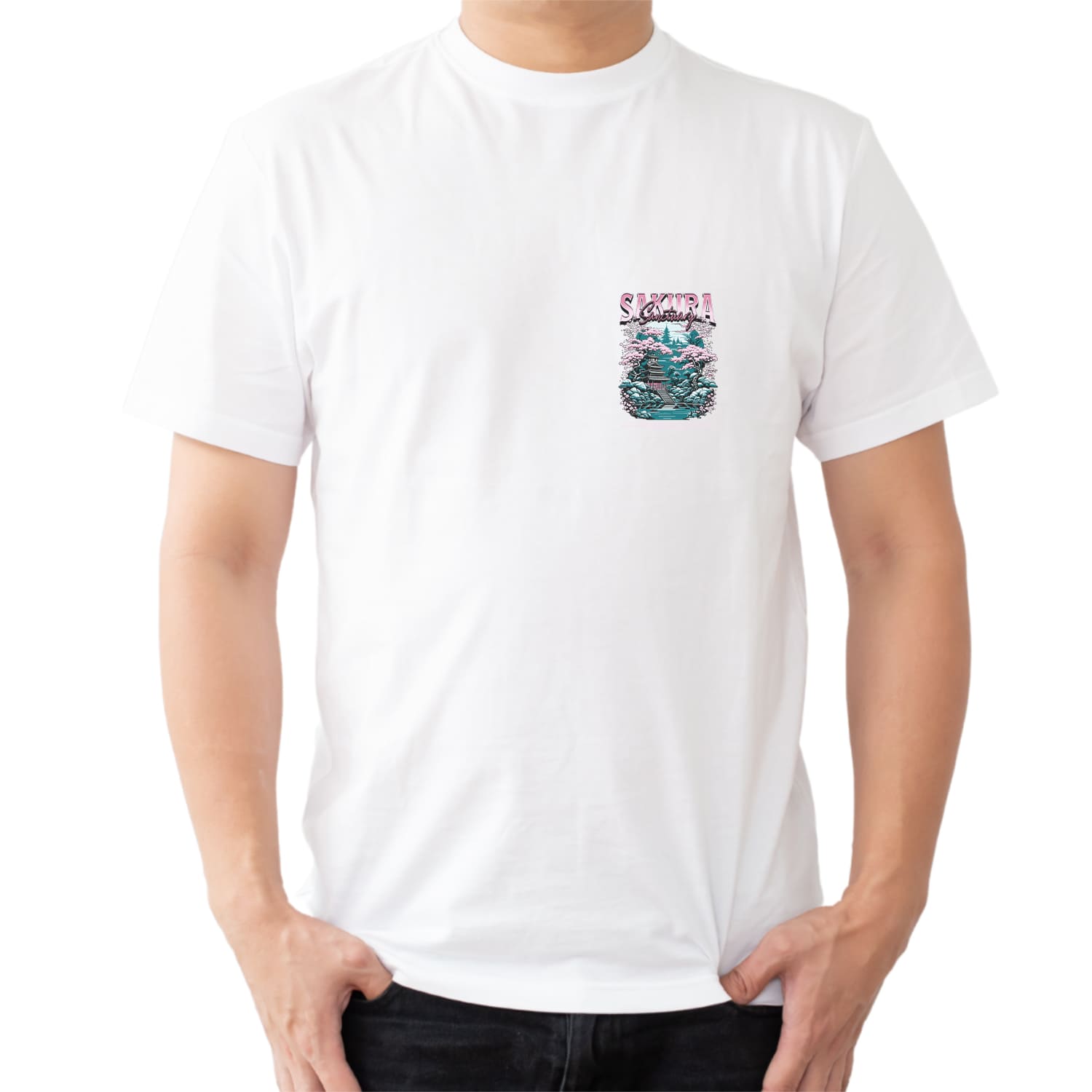Sakura  Mens cotton printed T-shirt