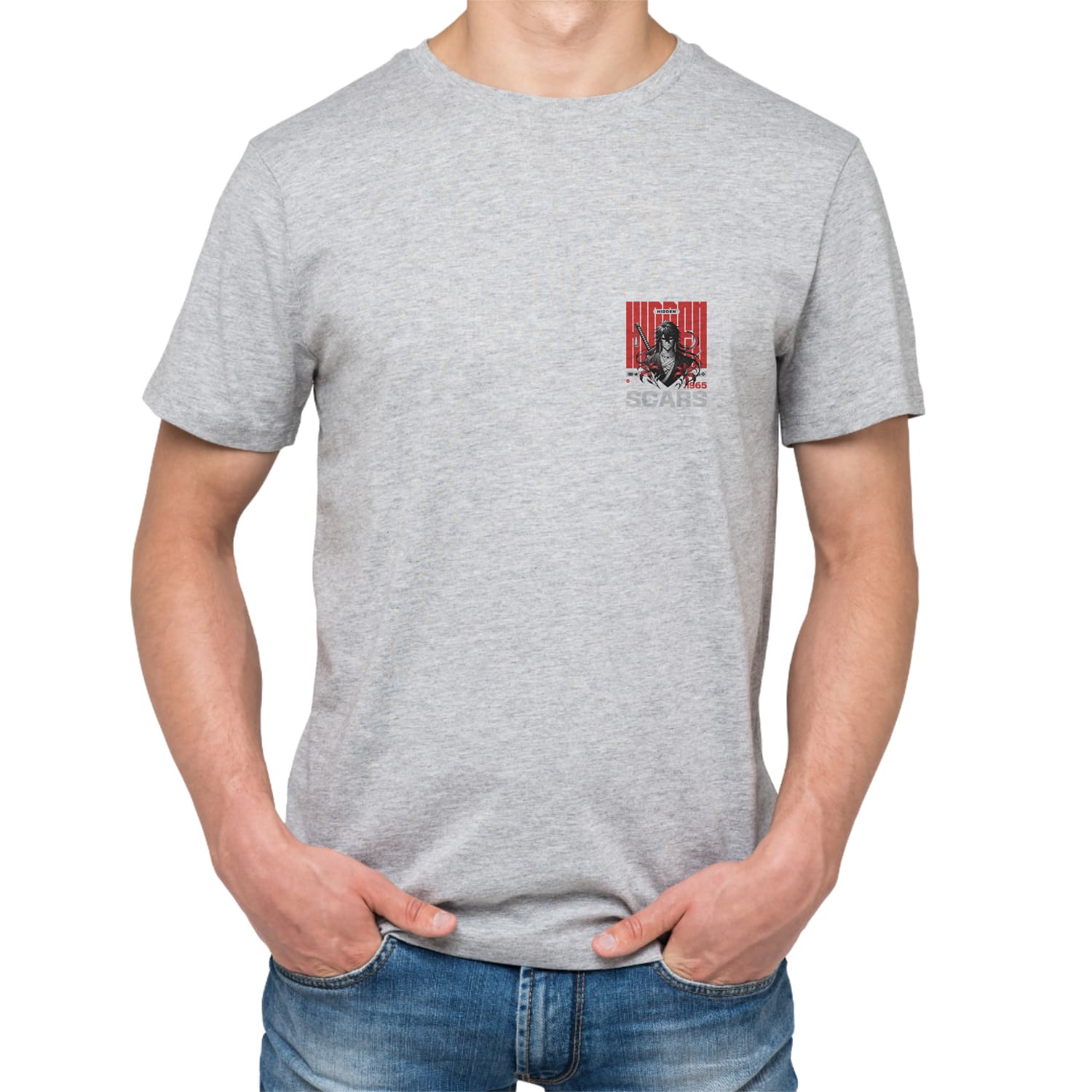 Scars Mens cotton printed T-shirt