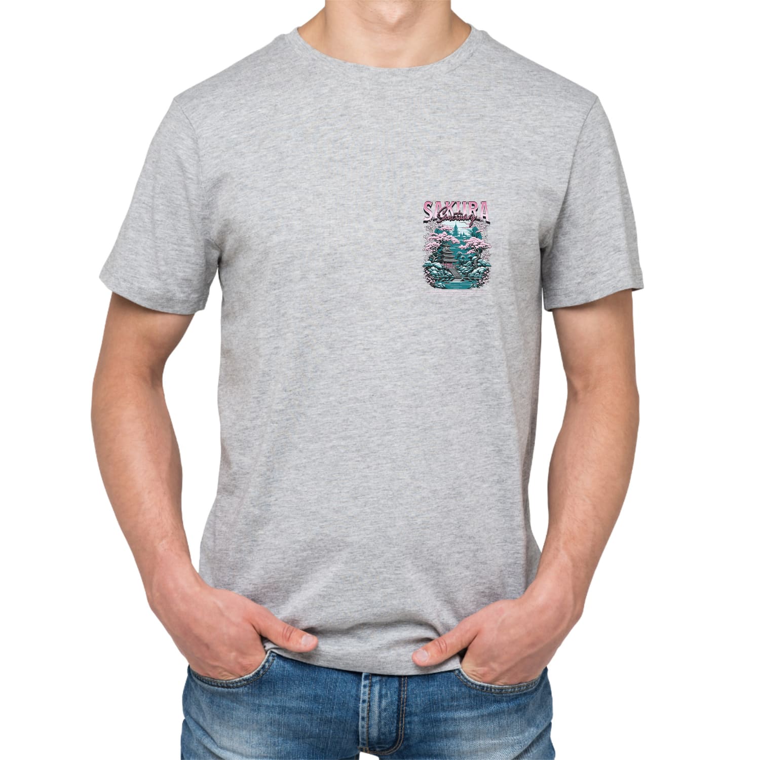 Sakura  Mens cotton printed T-shirt